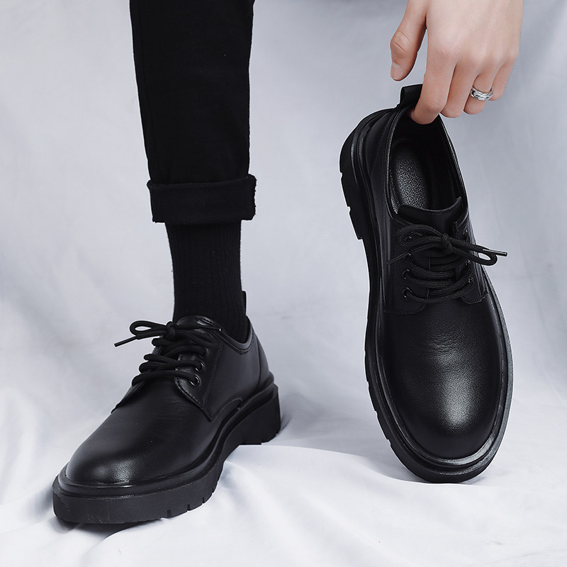 Derby Shoes for Men, Spring Season, British Style, Business Casual Formal Leather Shoes, Thick-Soled Height-Increasing Wedding Groom Shoes Derby Shoes for Men, Spring Season, British Style, Business Casual Formal Leather Shoes, Thick-Soled Height-Increasing Wedding Groom Shoes