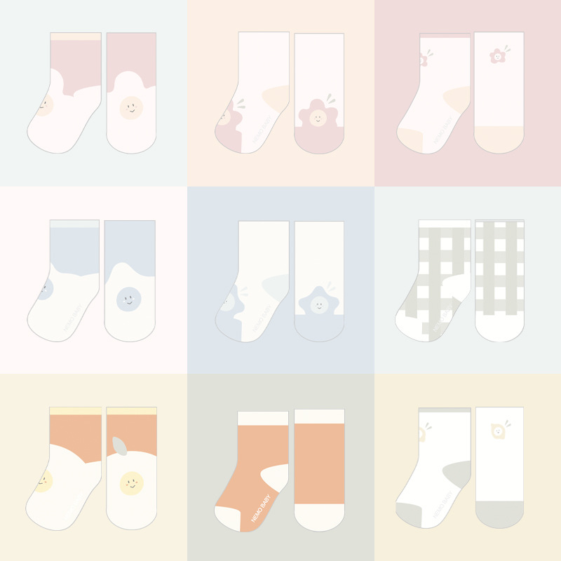 Fábrica de fuente de la industria de algodón amada personalizada al por mayor calcetines para niños lindos sin hueso peinados calcetines para bebés medias
