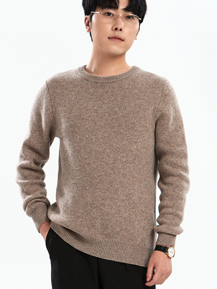 Demi-season woolen base body-friendly knitted sweater with a round…