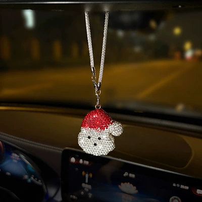 Car hanging Car Rearview Mirror Pendant - pendant-diamond-santa-claus