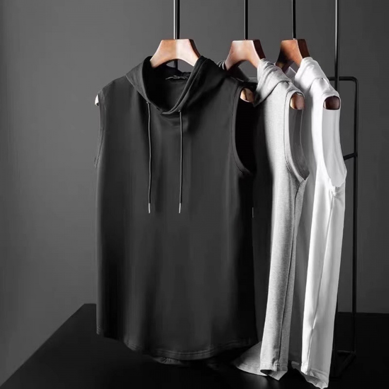 2025 Sleeveless Vest Men's and Women's Trendyy Vest Sports Summer Hooded Basketball Hooded Sweatshirt Couple Tops 2025 Sleeveless Vest Men's and Women's Trendyy Vest Sports Summer Hooded Basketball Hooded Sweatshirt Couple Tops