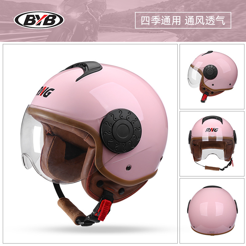 Casco Retro BYB/Yabia 750 para Motocicleta, Unisex, para Vehículos Eléctricos, Casco para Conducir Vehículos con Batería