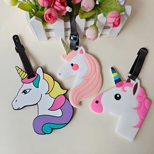 Cartoon luggage tag PVC, protective ecological suitcase
