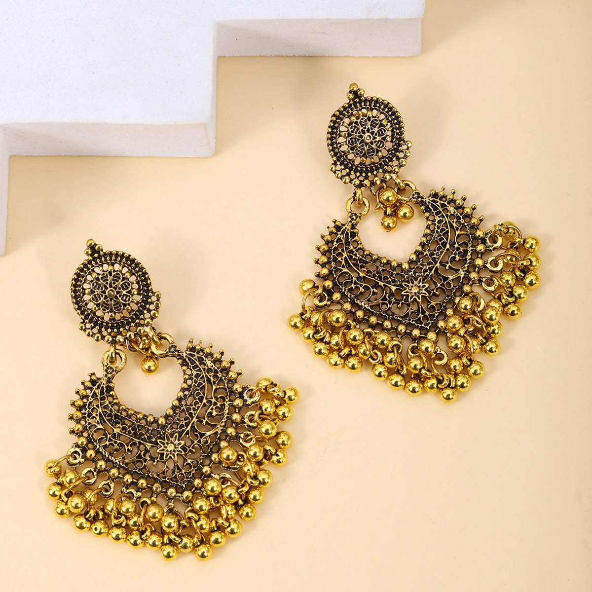 Europa y los Estados Unidos ventas transfronterizas de arroz nacional retro arroz perlas pendientes bohemia nicho simple joyas de orejas para mujeres