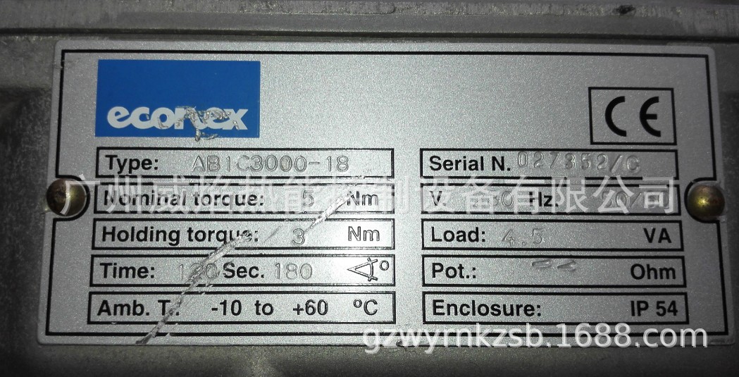 【实物】AB1C3000-18电动执行器意大利伊科耐斯econex