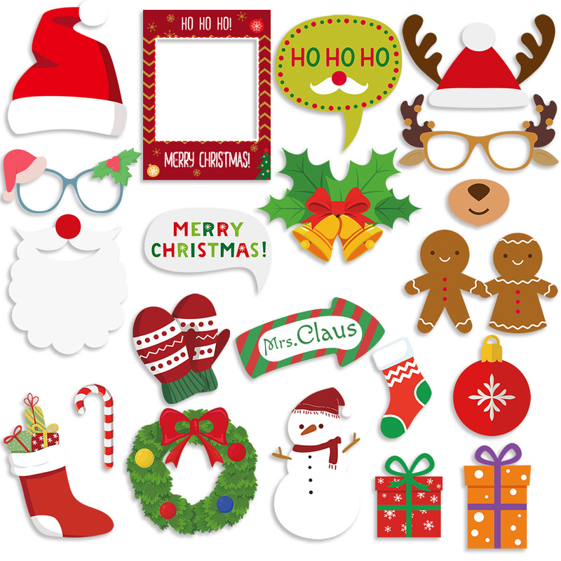 クロスボーダークリスマスデコレーションペーパー20個、面白い手持ち小道具、パーティー、エンターテイメントパーティー用の雰囲気のある写真撮影用|undefined
