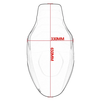 Motorcycle cushion, Integrated Seat Cushion, Front and