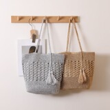 Вместительная и большая соломенная универсальная сумка через плечо, пляжная сумка на одно плечо