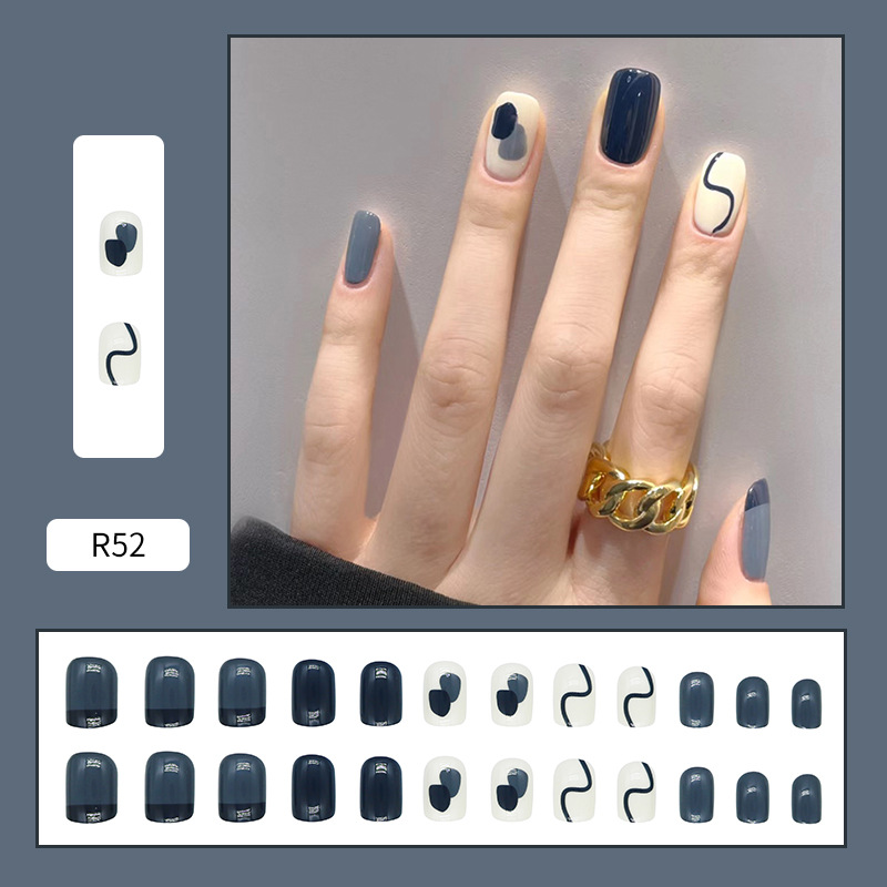 Use parche de uñas pegatina de uñas de dibujos animados corto parche de uñas falso desmontable terminado rubor parche de uñas