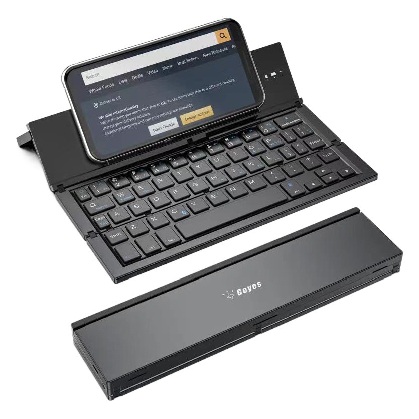 Geyes Bluetooth teclado plegable inalámbrico de tres sistemas de doble canal teléfono móvil tableta transfronteriza dedicada aleación de aluminio