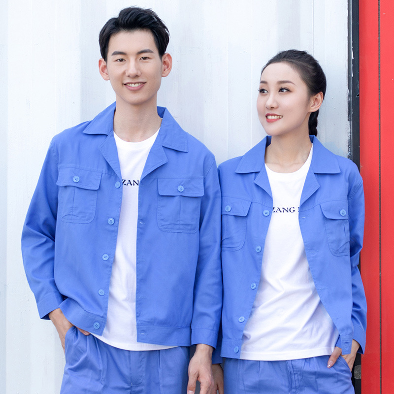 Trajes de trabajo de manga larga de verano para hombres trajes de verano delgados transpirables taller de fábrica de trabajo azul personalizado