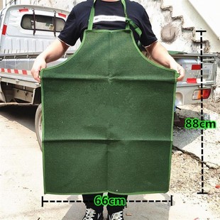 Thickened Green Coarse-Finished Wear-Resistant Apron for Handling, Durable Workwear, Special Canvas Protection for Welders