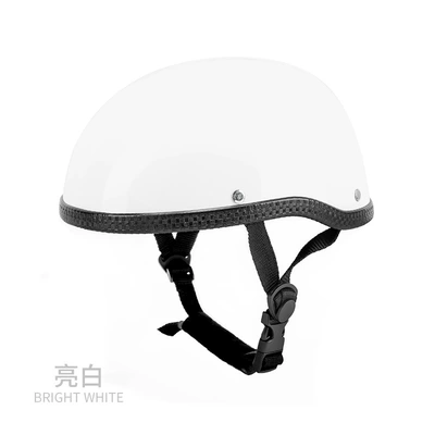 Harley Retro Modified Motorcycle Helmet Electric Car Unisex Safety Helmet Sunscreen Anti-fall Lightweight Half Helmet (Motosiklet kaskı (dəbilqə)) - bright-white