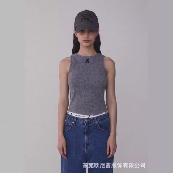 in stock restandrecreation Sleeveless Knitted Vest Women's RR Slim-Fit Stretch Spice Girls Short Top