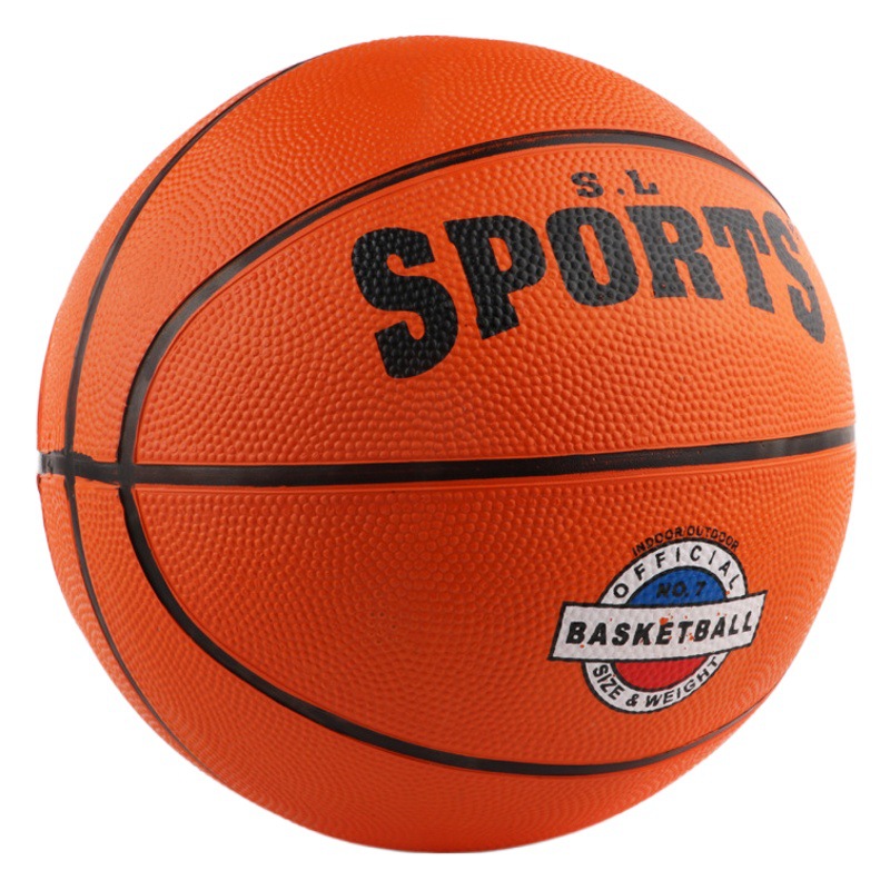 Caucho naranja baloncesto kindergarten raqueta de baloncesto de juguete interior y exterior entrenamiento juvenil baloncesto N ° 7 N ° 5 N ° 3