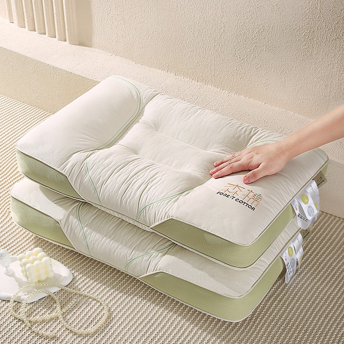 2025 nueva almohada de algodón almohada de tracción almohada de masaje almohada no colapsar núcleo de almohada dormir protección de columna cervical dormitorio