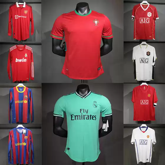 Retro player edition jersey 0809 Manchester United 7 Good Cristiano Ronaldo long sleeved Barcelona Argentina Real Madrid Juventus football sportswear