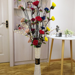 葉脈仿真乾花花束假花客廳落地擺件室內玄關大裝飾花擺設永生王金