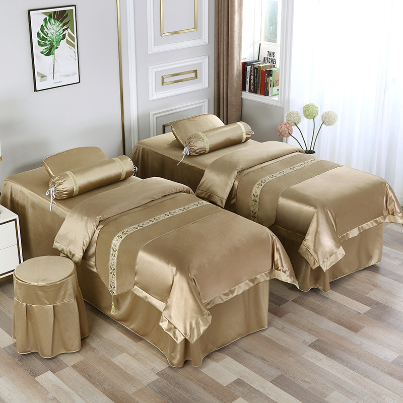 美容床罩四件套奢华欧式美容院按摩理疗床棉套四季通用