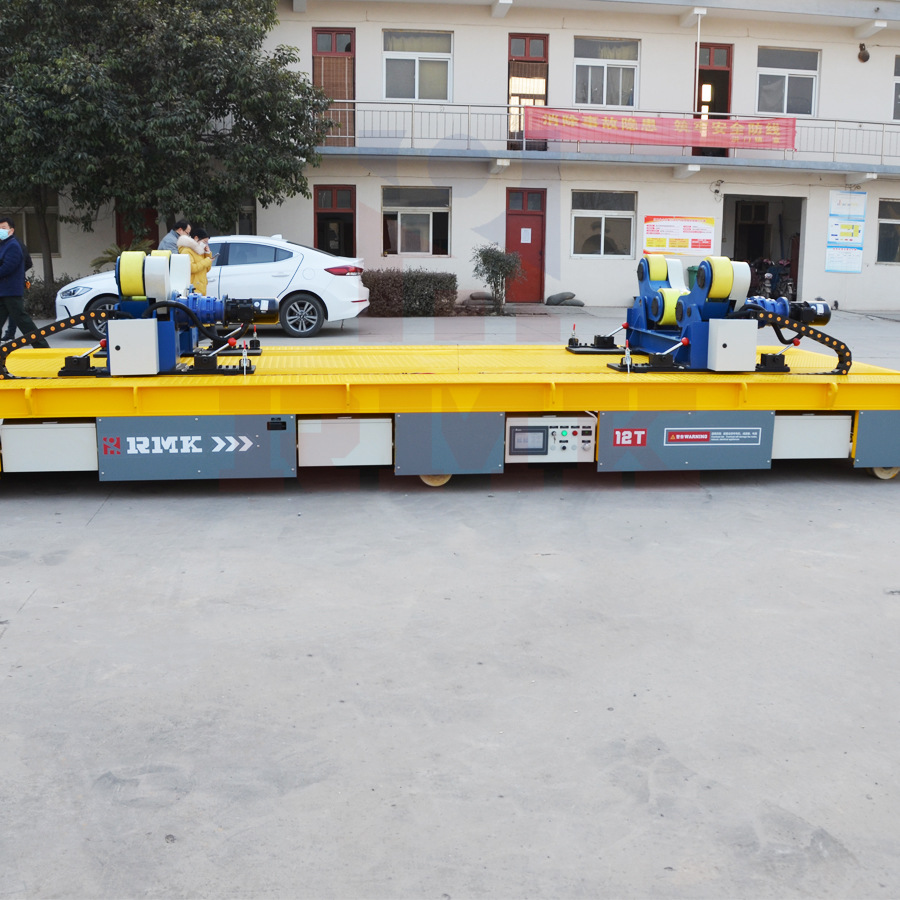 模具转运无线遥控台车60吨车间自动运输车船厂转运电动遥控平车