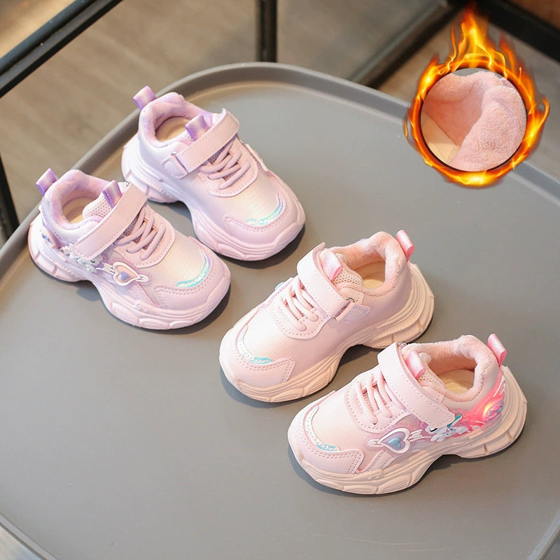 Мультяшные светящиеся хлопчатобумажные туфли для девочек