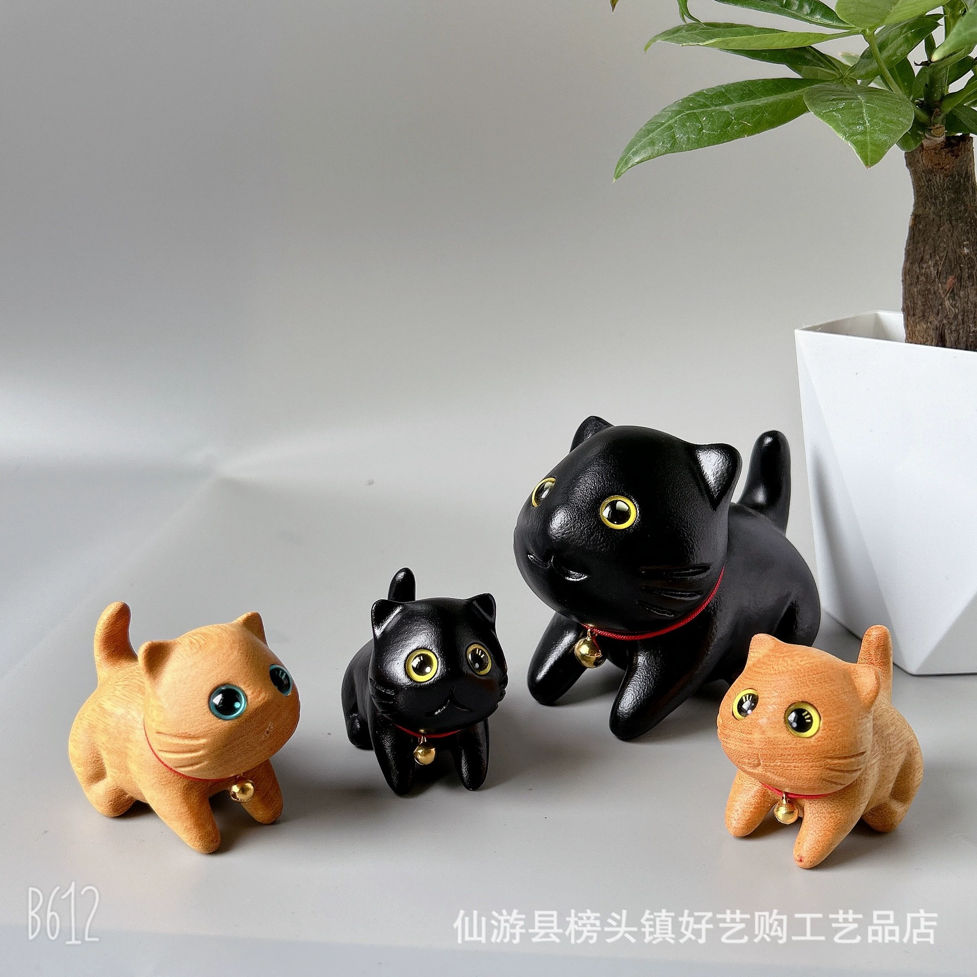 Золотой сандал древесина кот парень котsolid wood кот мультяшный милый кот украшение подарки родственник резьба по дереву интернет-знаменитость кот