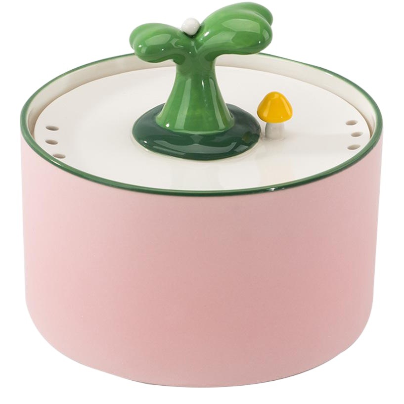 Dispensador de agua eléctrico de cerámica con forma de árbol pequeño para gatos, bebedero automático para perros, suministros de cuencos circulantes para mascotas.
