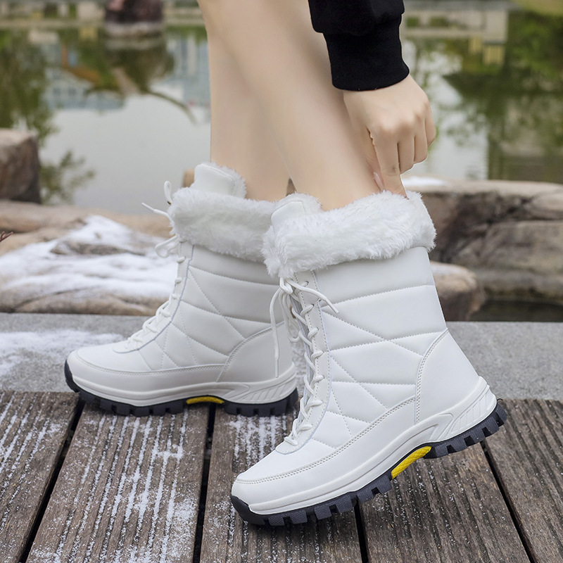 Botas de Nieve de Caña Media para Mujer, PU, Térmico, para Uso Diario image 3