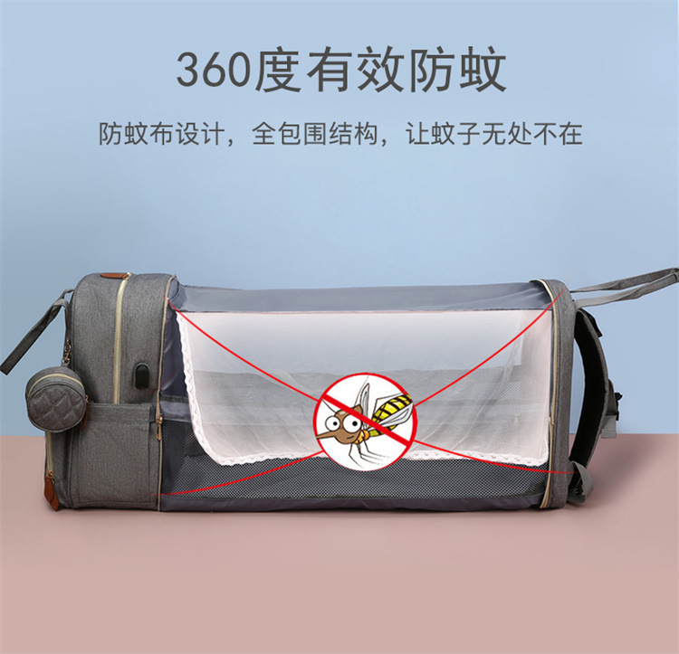 Mummy Bag Dry and wet separation hanging baby stroller, lightweight and fashionable for going out, baby milk storage bag, multi-functional bed bag undefined