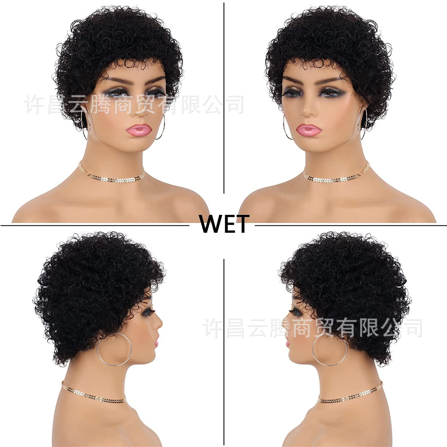 Cross-border Explosions Africa Full Mechanism Short Real Hair Small Roll Wig