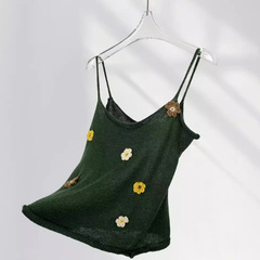 嘀咕鳥 原創手鈎花朵系列吊帶背心我的阿勒泰森系針織衫女夏外穿