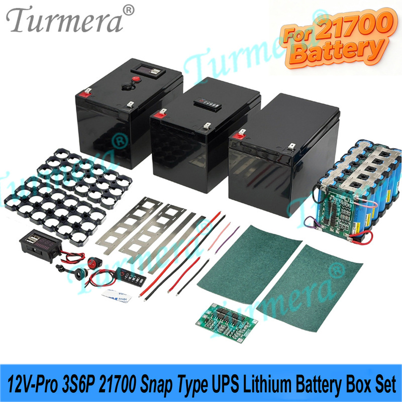 Clip-on 12V Pro Battery Box 18-cell 3S6P 21700 Set with Dual 5V Output Power Bank