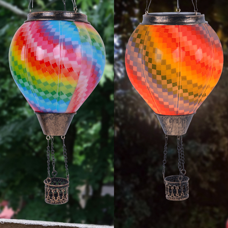 Amazon Hanging Solar Hot Air Balloon Lantern Decorative Light Garden Courtyard Candle Light Colorful Diamond Gradient Amazon Hanging Solar Hot Air Balloon Lantern Decorative Light Garden Courtyard Candle Light Colorful Diamond Gradient