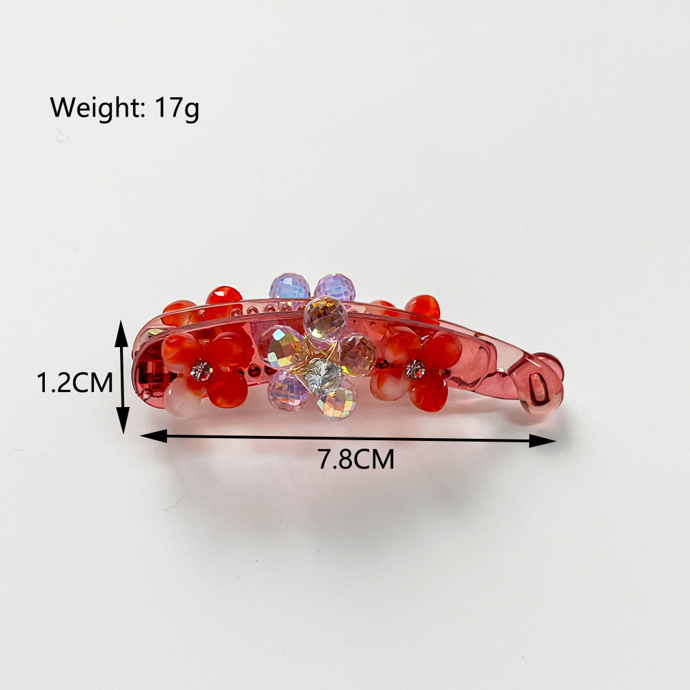 Fermaglio per capelli a coda di cavallo alta con fiore a quattro petali, fermaglio a banana, fermaglio verticale di alta qualità, piccolo bottone per volume dei capelli, accessorio per capelli con copricapo di vendita calda transfrontaliera_voghion.com