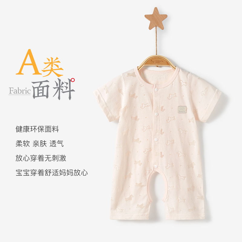 Mono de bebé de verano, fino, de manga corta, con abertura en la entrepierna, conjunto para recién nacido, pelele de verano unisex, ropa de bebé. image 5