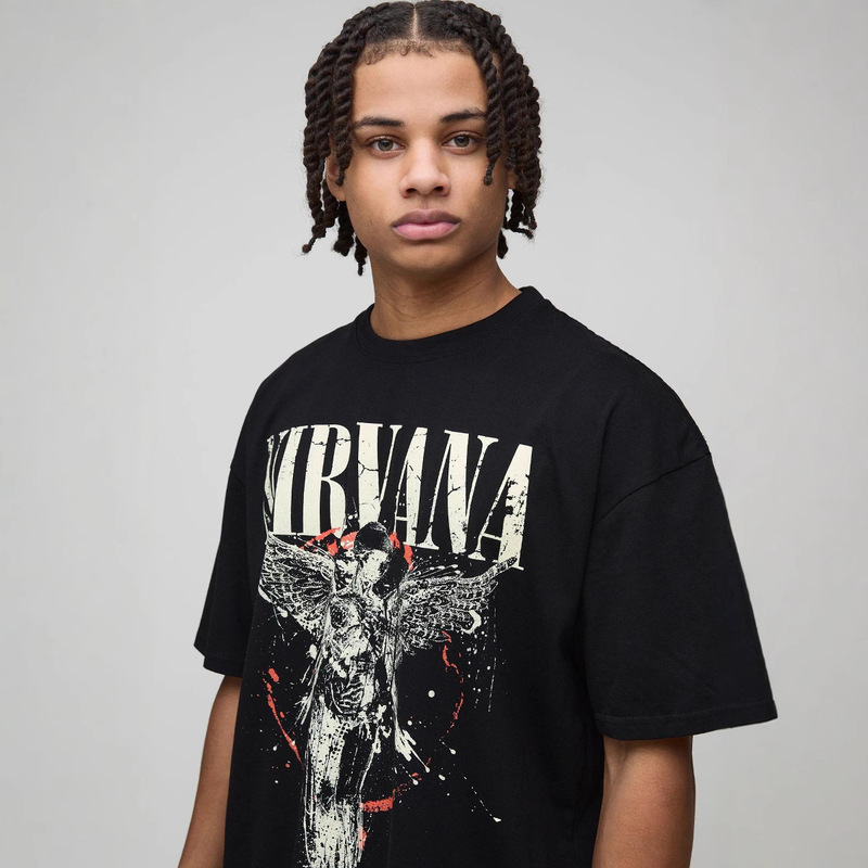 T-Shirt Oversize À Imprimé Nirvana Cross-Border T-Shirt Oversized Nirvana Printed t