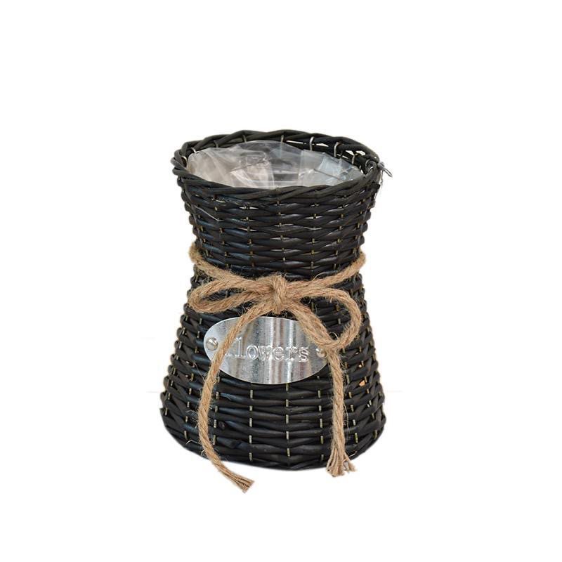 Decoración floral canasta floral canasta de sauce flor seca maceta trenzada canasta sala de estar artesanal idílica creativa adornos de caña