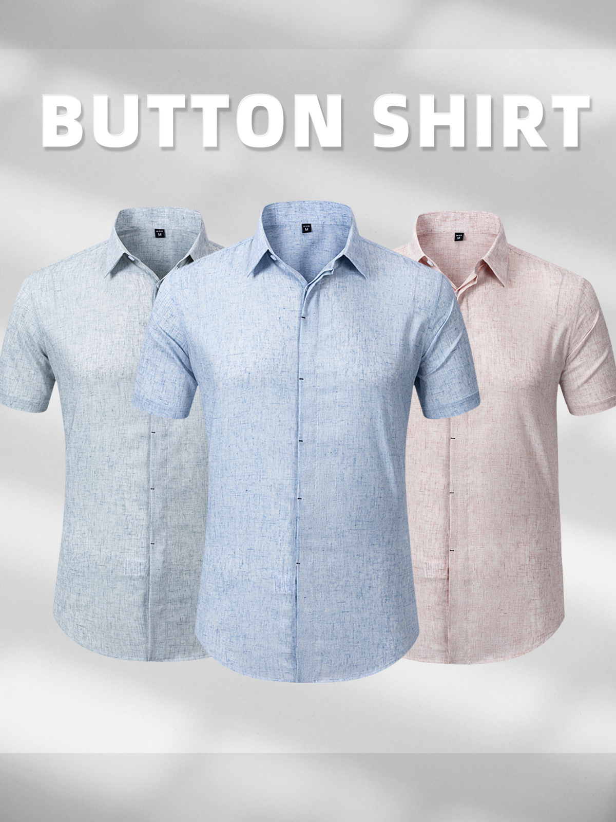 Camisas de lino personalizadas transfronterizas de hombre de manga corta de verano transpirables de tamaño europeo y americano Amazon camisa hawaiana para hombre