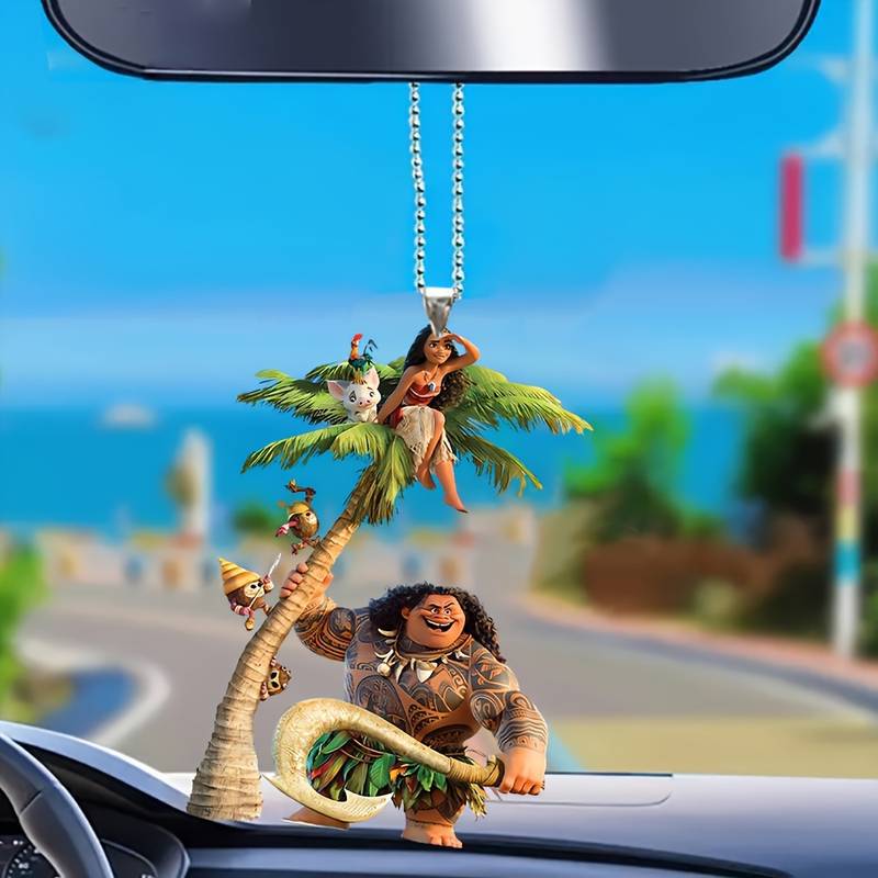 2D nuevo bosque dibujos animados personajes colgante acrílico plano transfronterizo coche retrovisor colgante mochila colgante