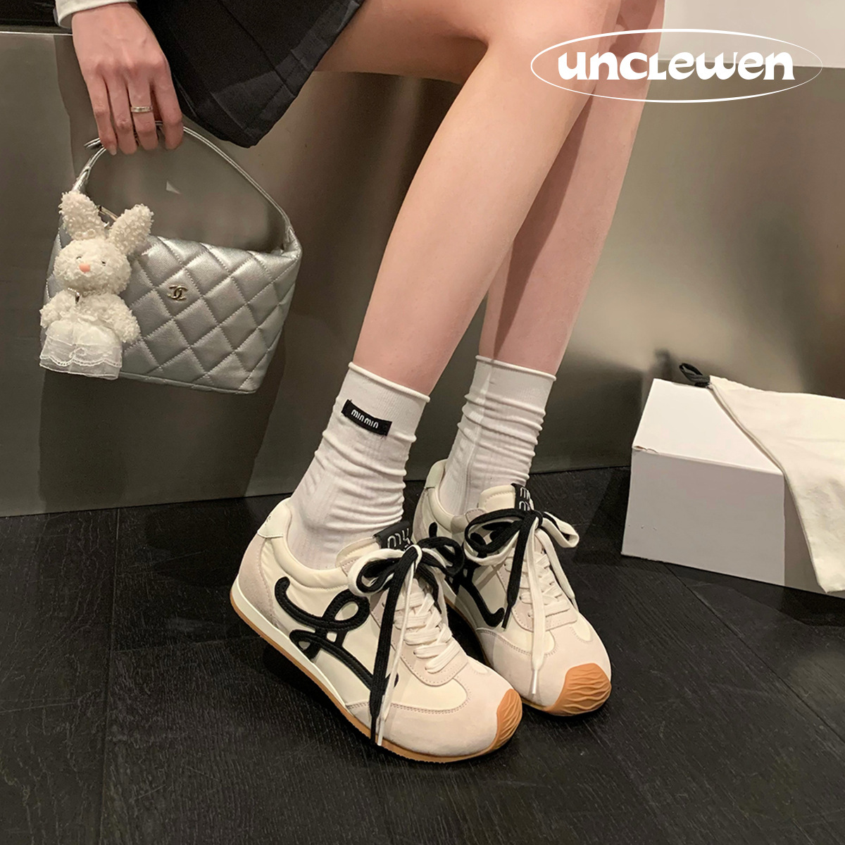 Piel de vaca 6cm invisible aumento interno Yang Mi mismo estilo zapatos ballet alemán zapatos deportivos casuales para mujer zapatos Forrest Gump