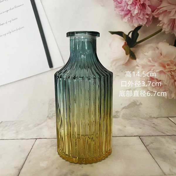 Retro light luxury relief transparent French mini glass vase living…