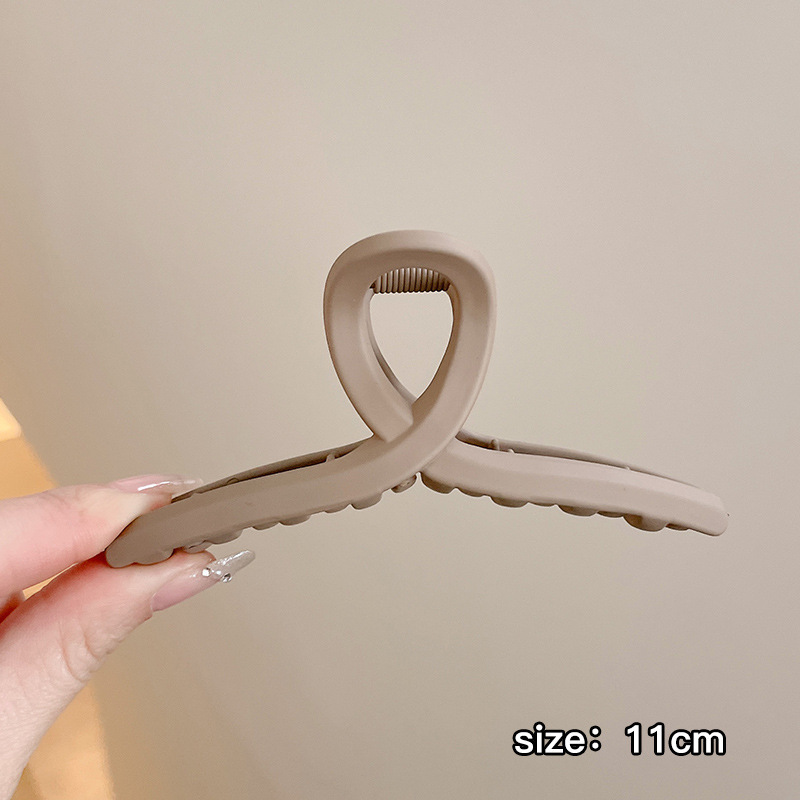 时尚感日常咖色抓夹女早秋毛茸茸不伤发发夹女百搭甜美鲨鱼夹头饰|undefined