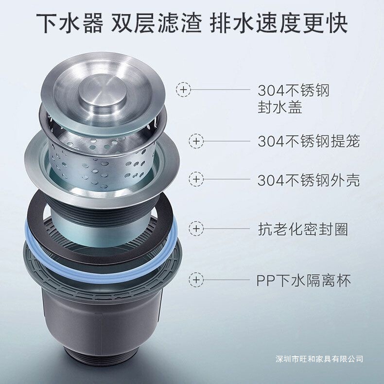 双槽改单槽专用多功能纳米加厚不锈钢水槽厨房洗碗槽洗菜盆全套|undefined