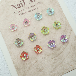 Aurora Nail Art Jewelry Diamond Five Petal Nail Art Accessories Wearable Nails French Hot Girl Nail Art Diamond Jewelry Nail Decoration