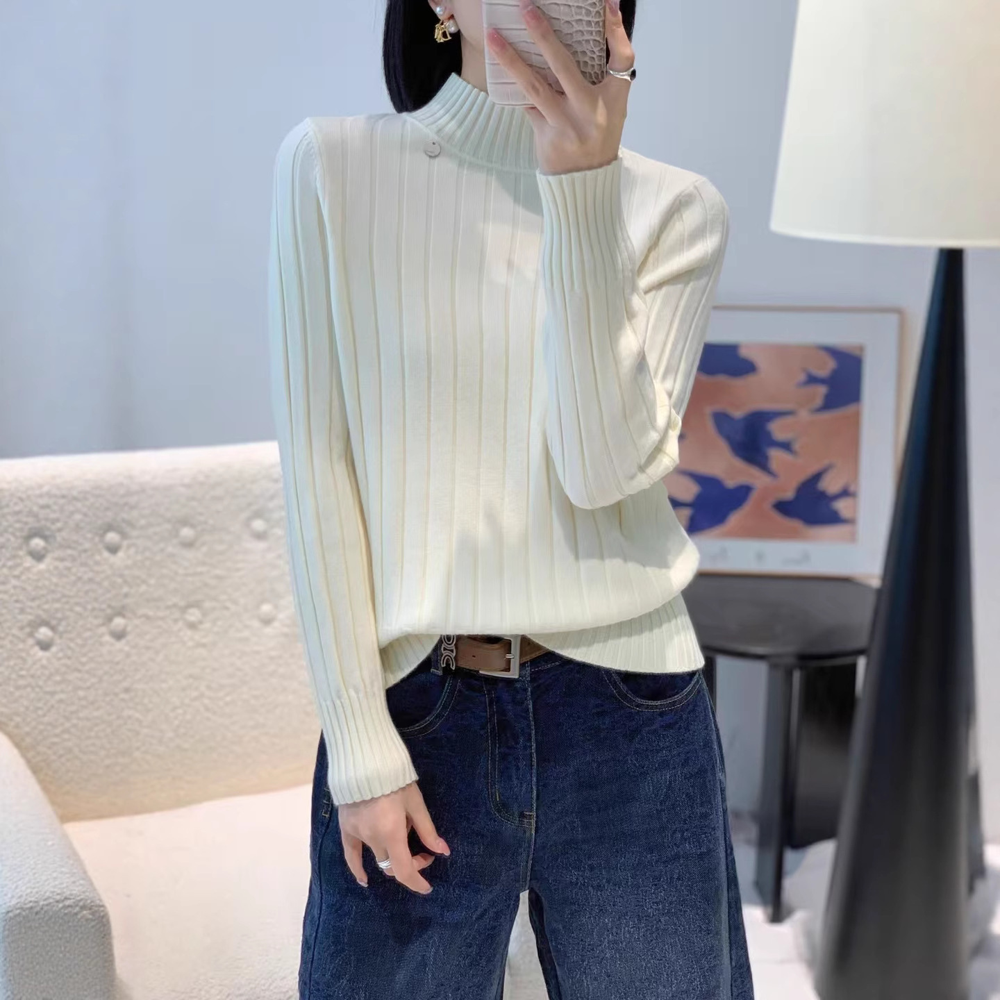 谷系列进店必拍2025秋冬新款基础时尚百搭纹理打底毛衣女8365