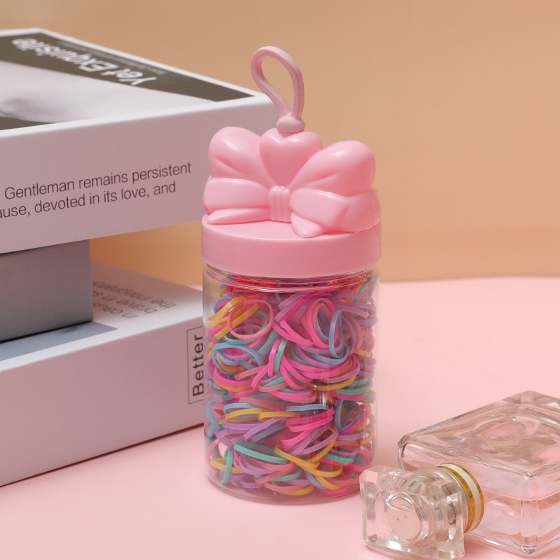 Gomas para el pelo infantiles en envase – negras, gruesas, no dañan el cabello