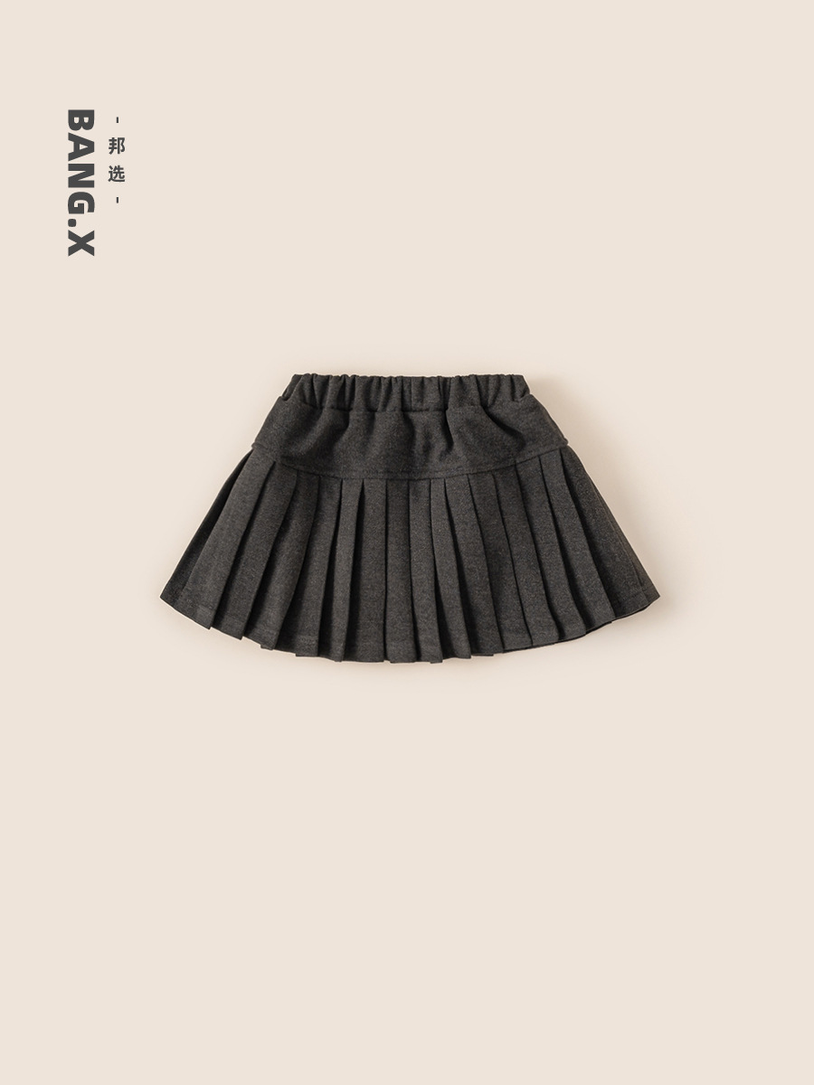 Yubao niños otoño invierno nuevo vestido de busto niñas vestido corto de color sólido, niñas estilo universitario botón de cierre