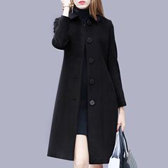 毛呢大衣女中长款英伦风2025春秋新款修身毛呢外套女显瘦毛呢西装