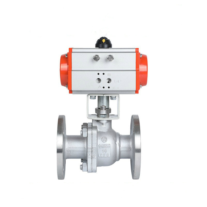 Q641F-16P气动球阀法兰球阀图片气动法兰球阀不锈钢材质灌装用