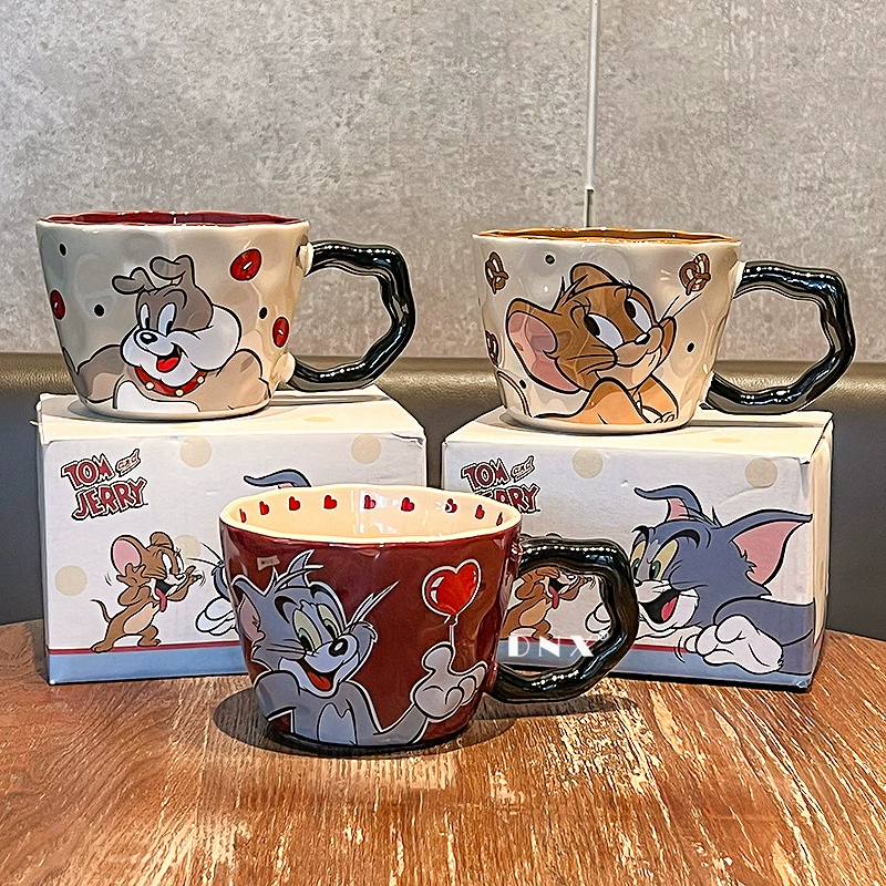 Ceramic Tom & Jerry Mug, 530 ml, Large Ear Handle — Gift Coffee & Breakfast Cup